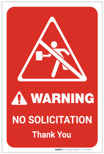 Warning: No Solicitation Thank You with Icon Portrait - Label